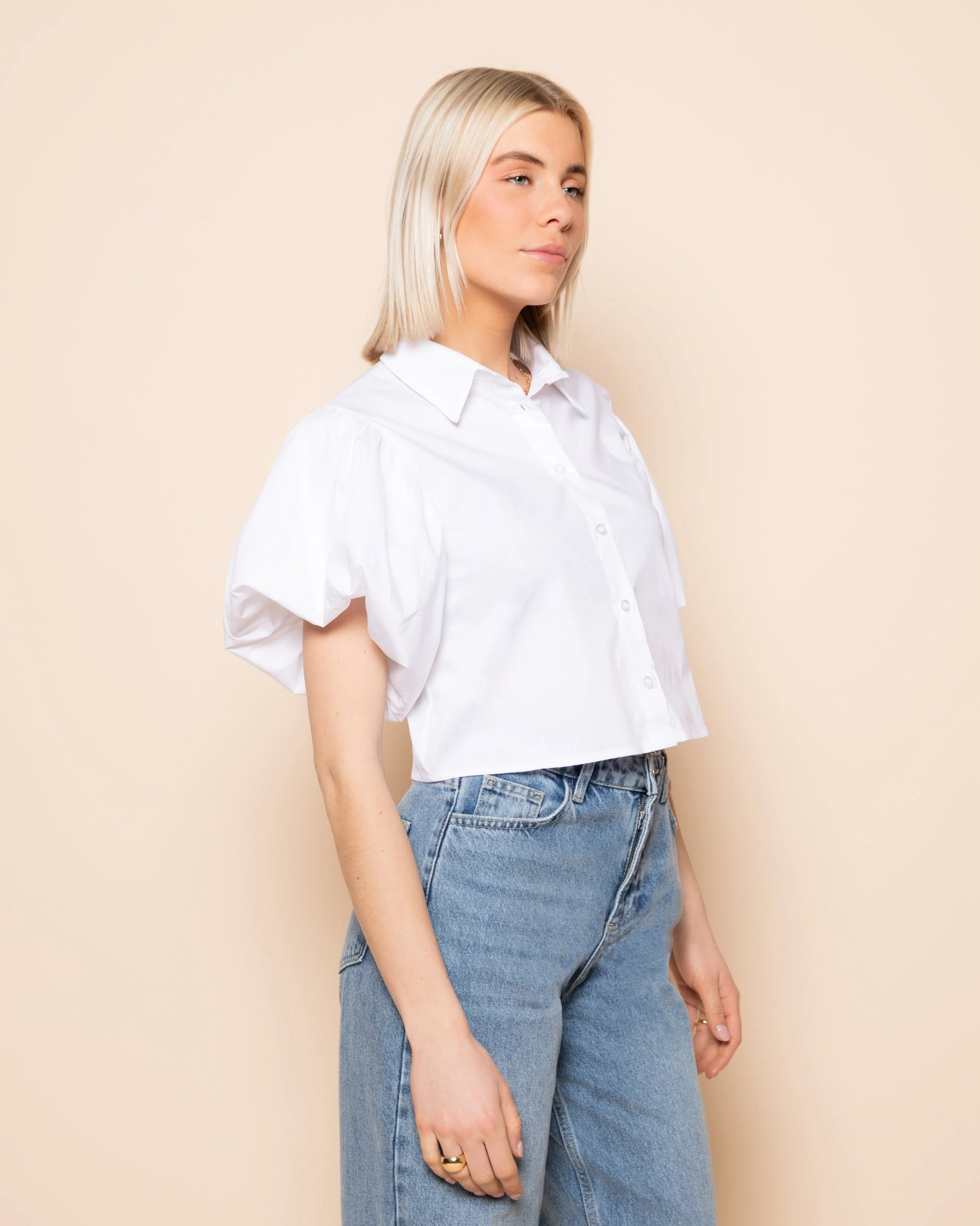 BALLOON SLEEVE BLOUSE WIT - Image 3