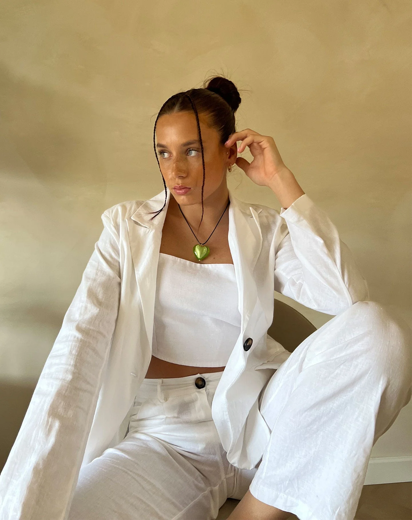 BIG GLASS HEART NECKLACE GROEN - Image 4