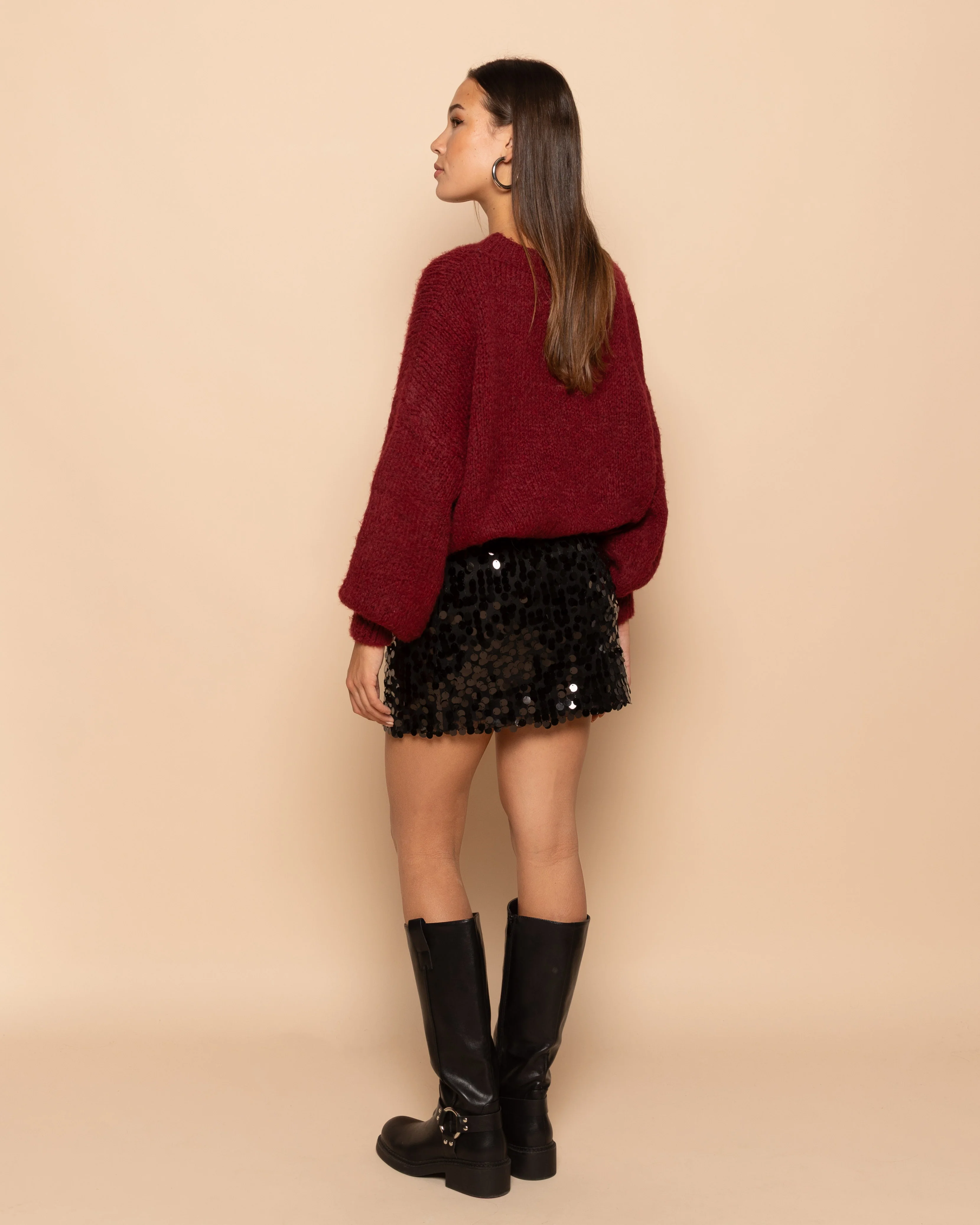 BIG SEQUIN SKIRT ZWART - Image 5