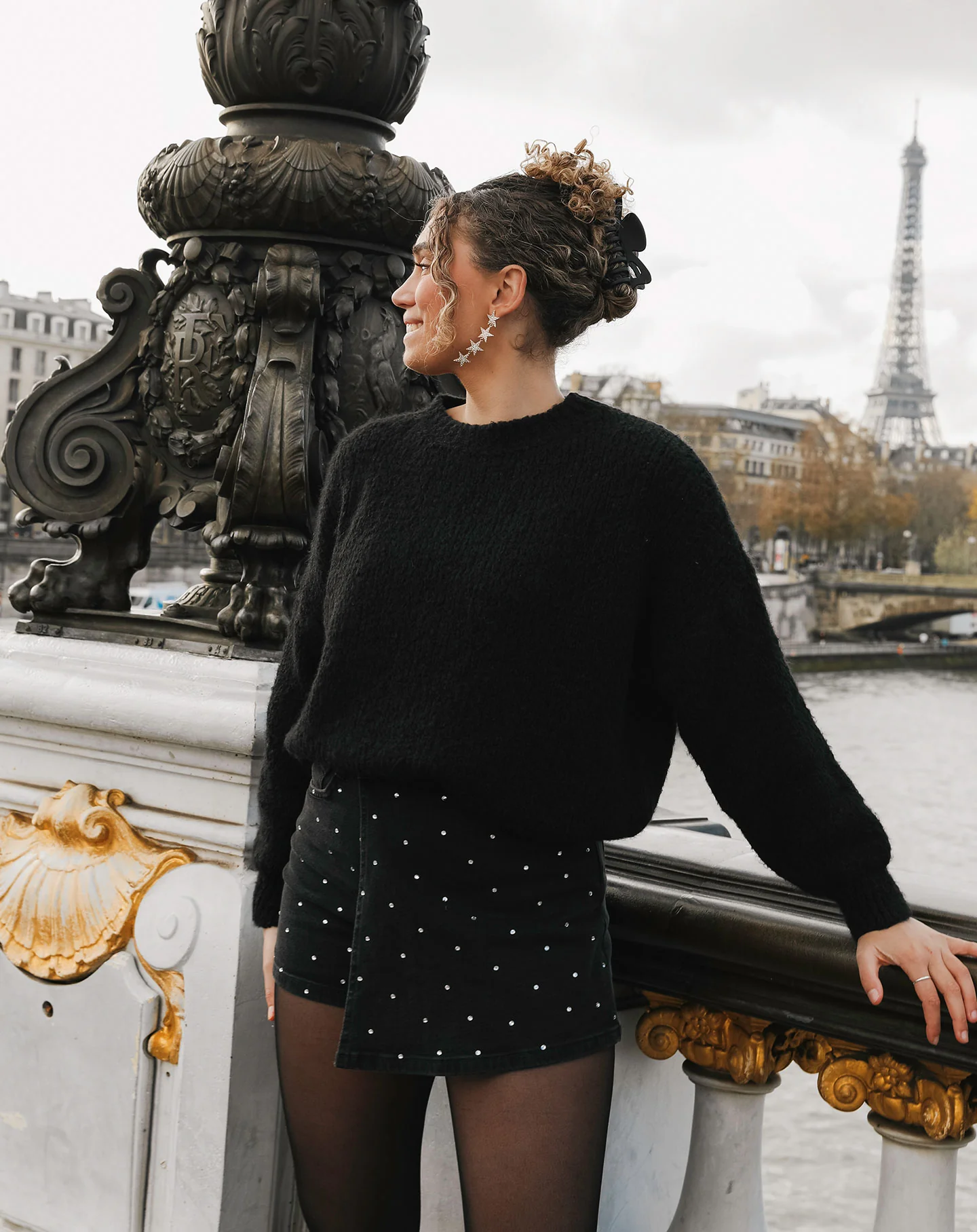 DIAMOND STUDS SKORT DONKERGRIJS - Image 4