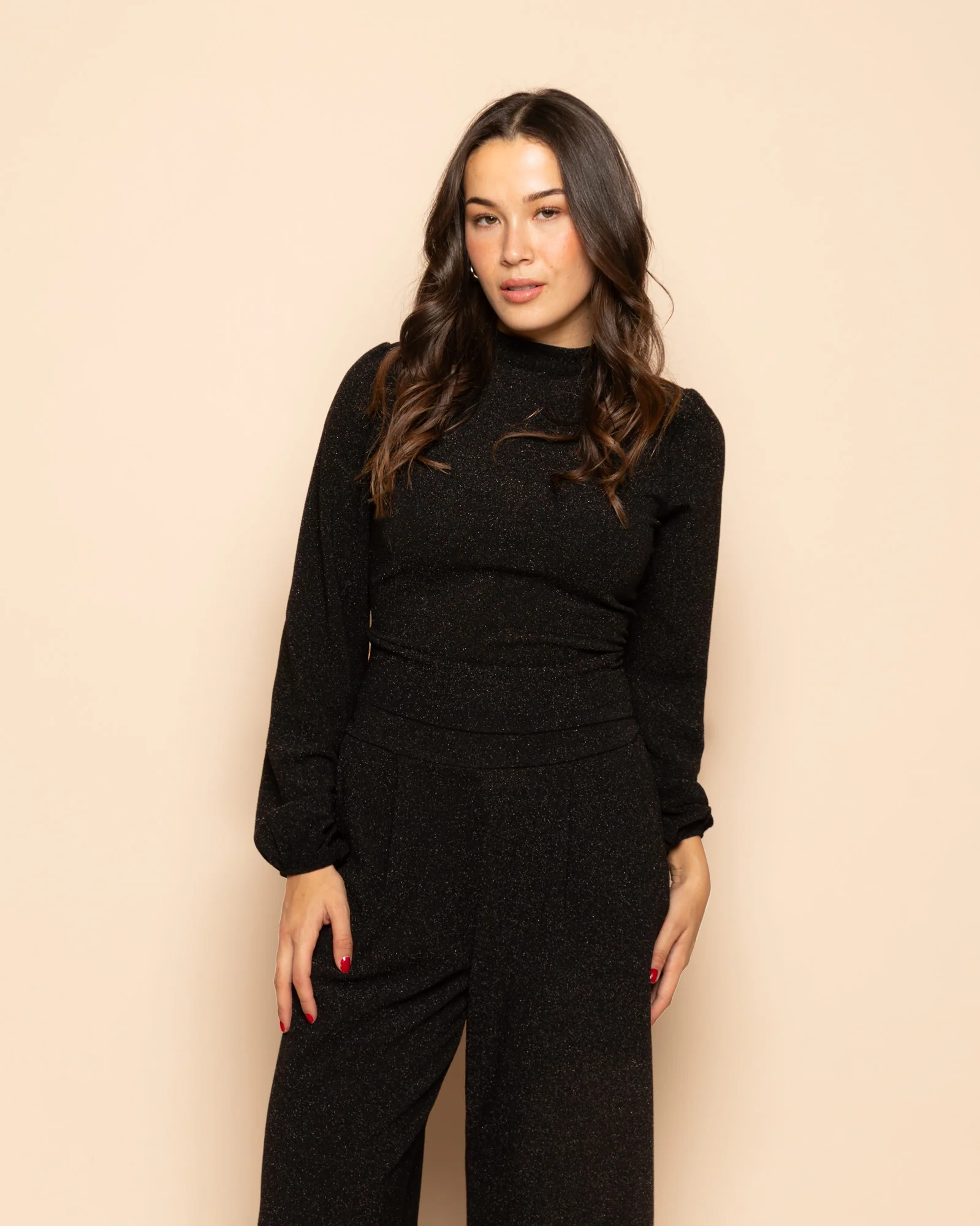 GLITTER BOW TOP ZWART - Image 3