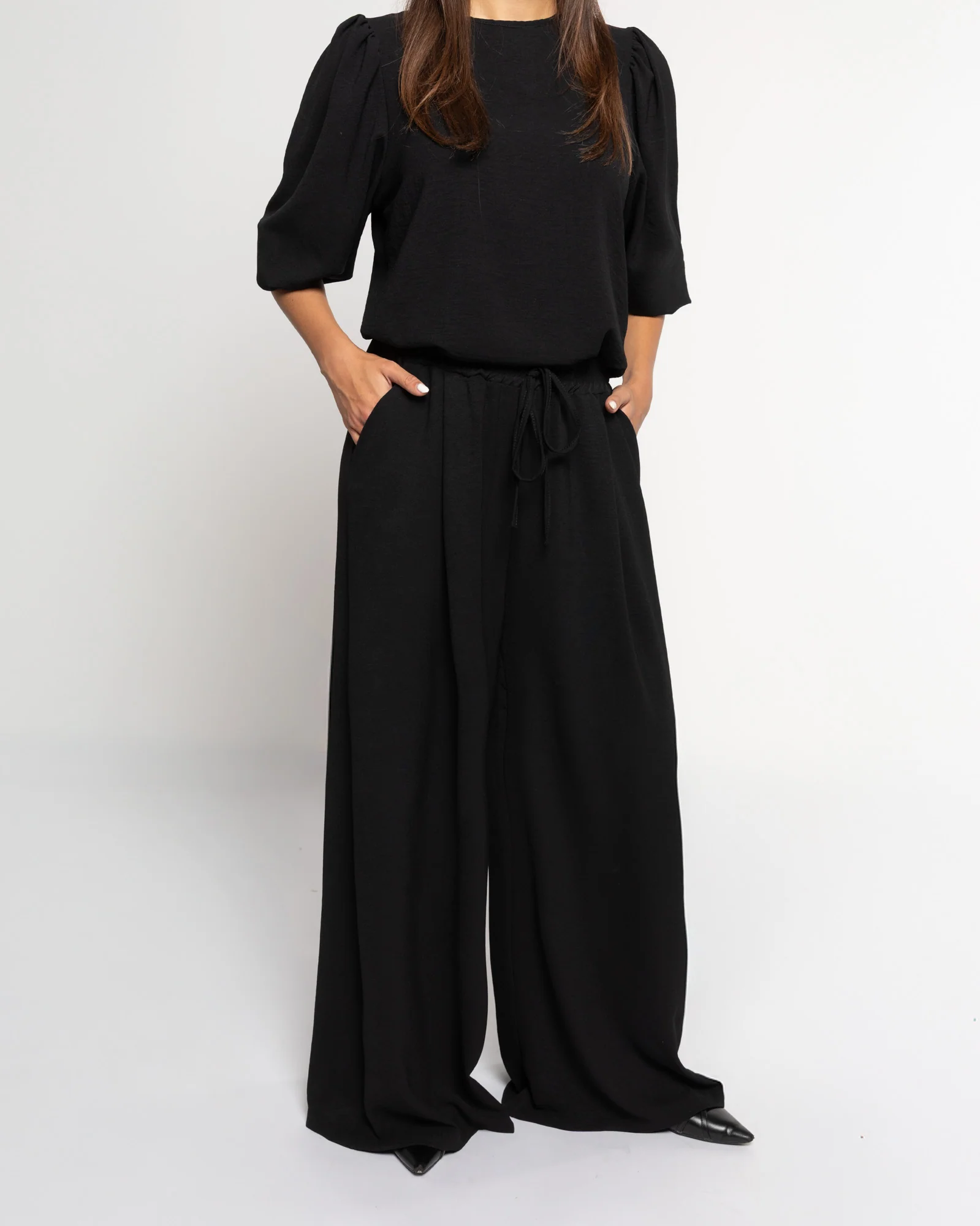 JULIE PUFF SLEEVE TOP ZWART - Image 3