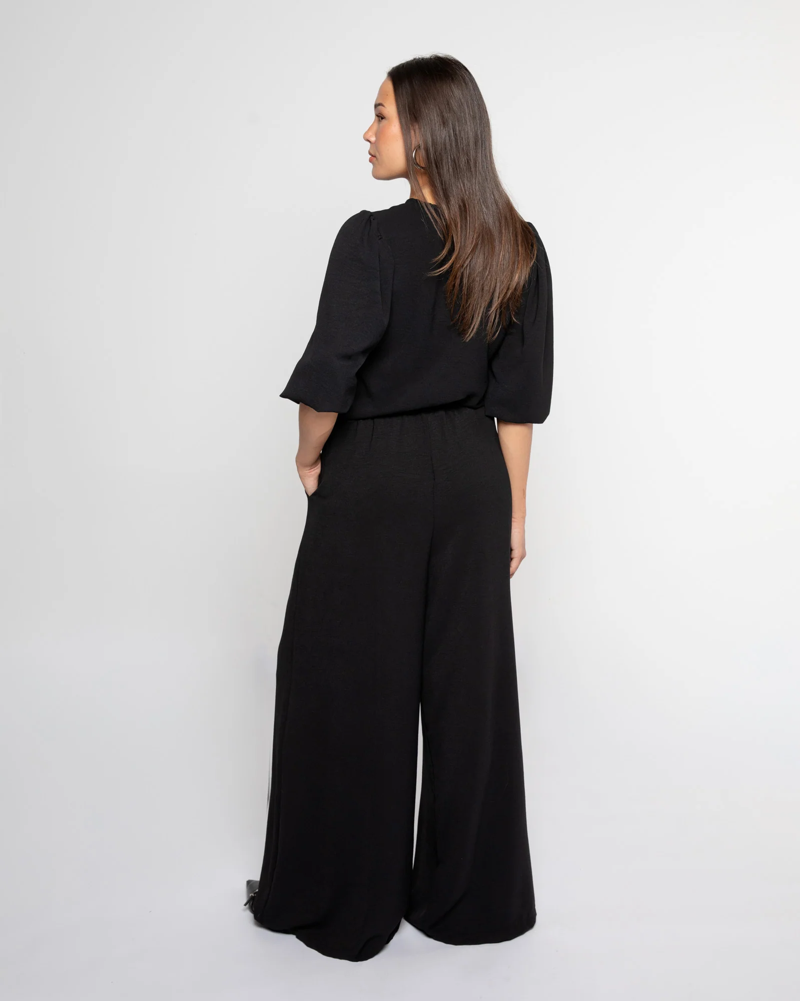 JULIE PUFF SLEEVE TOP ZWART - Image 4