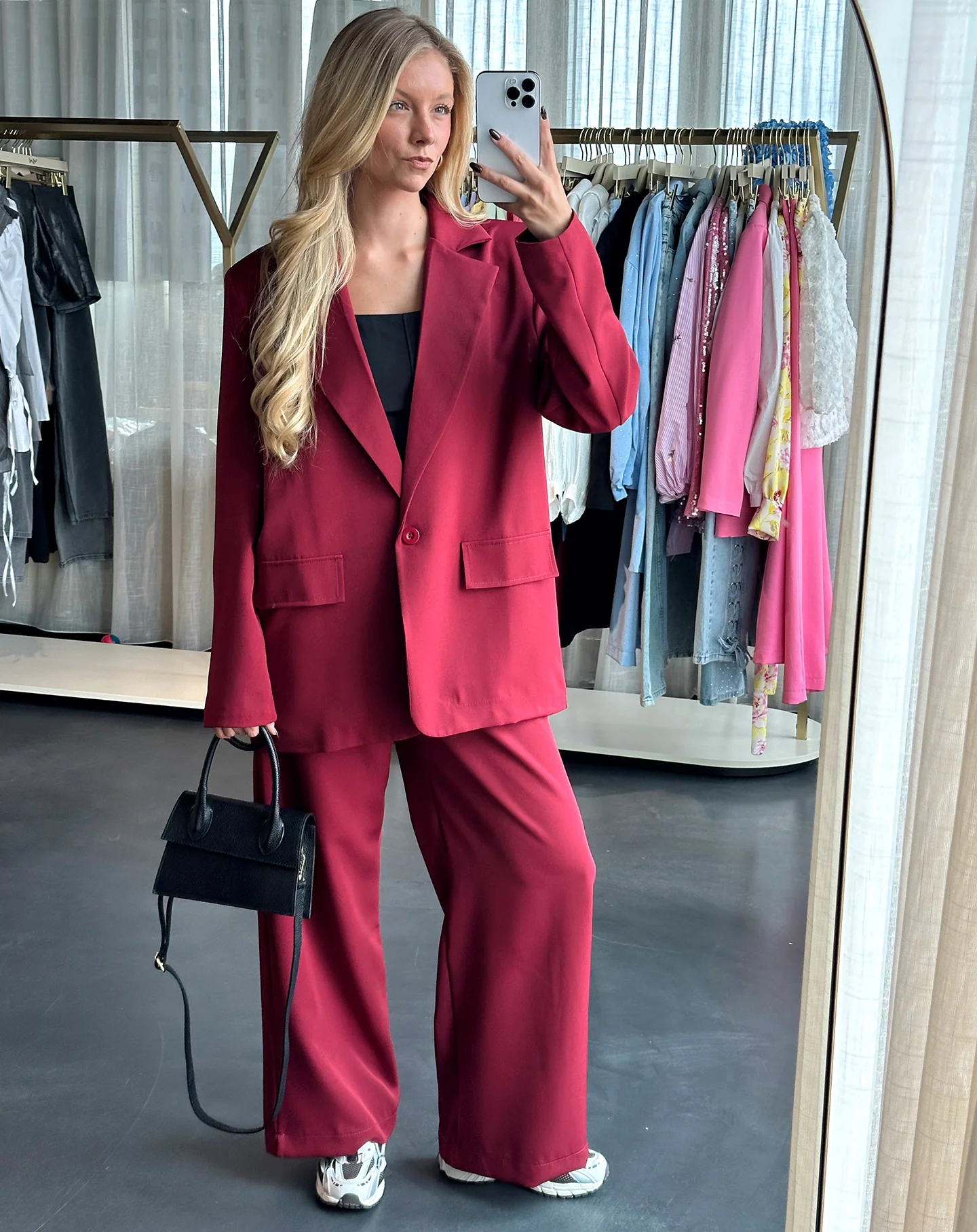 LIZZY OVERSIZED BLAZER BORDEAUX - Image 3