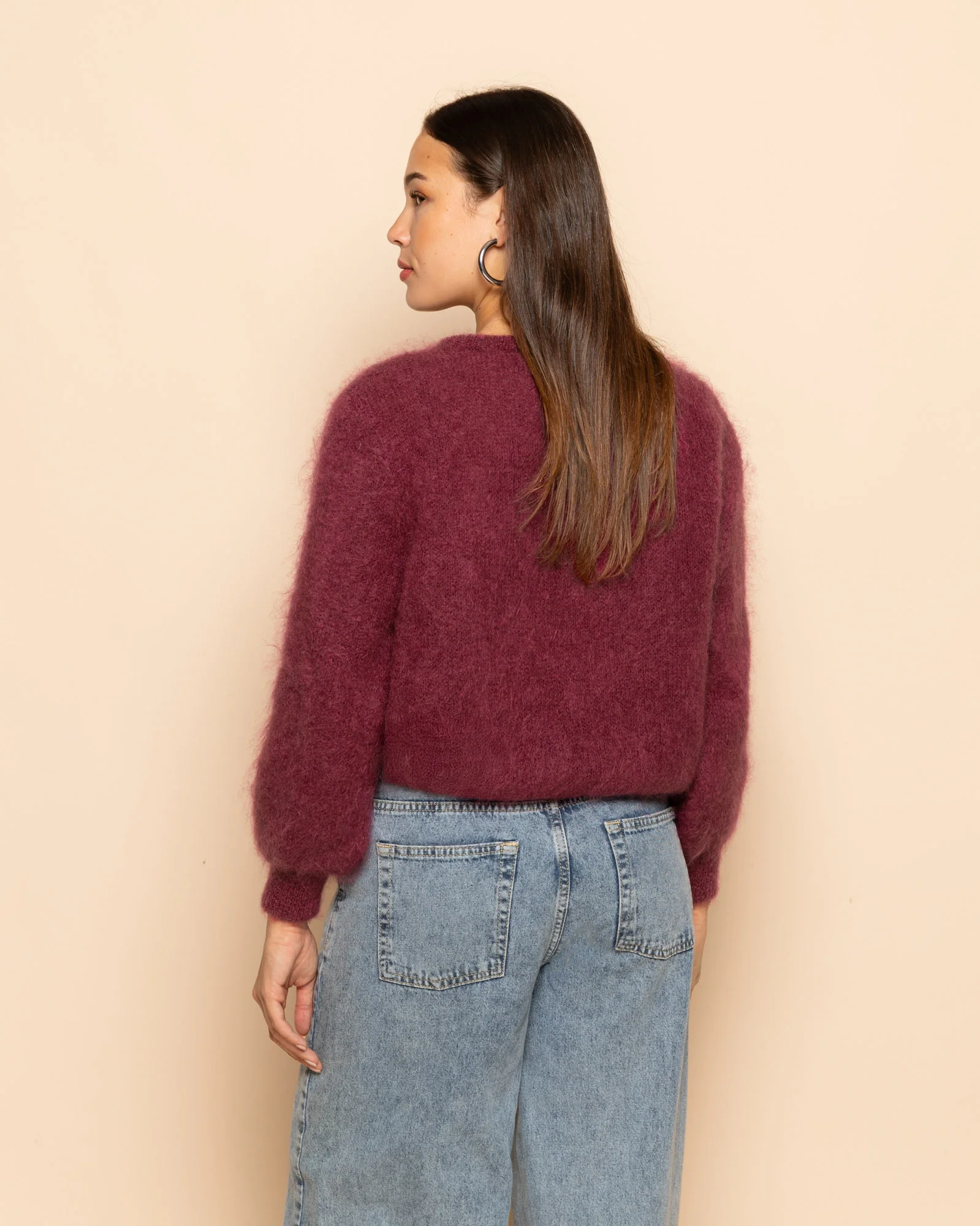 MOHAIR CARDIGAN CHERRY - Image 3