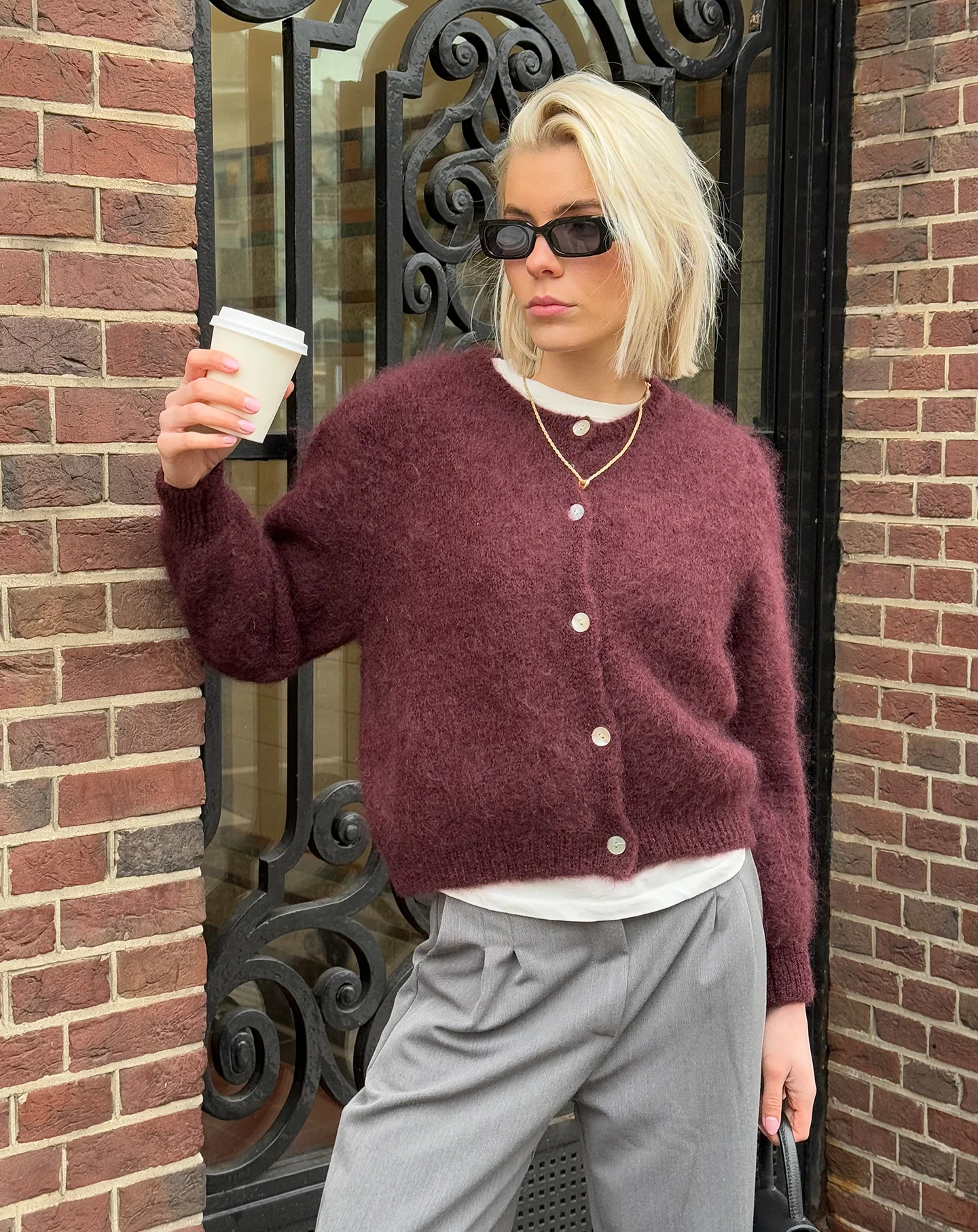 MOHAIR CARDIGAN CHERRY - Image 4