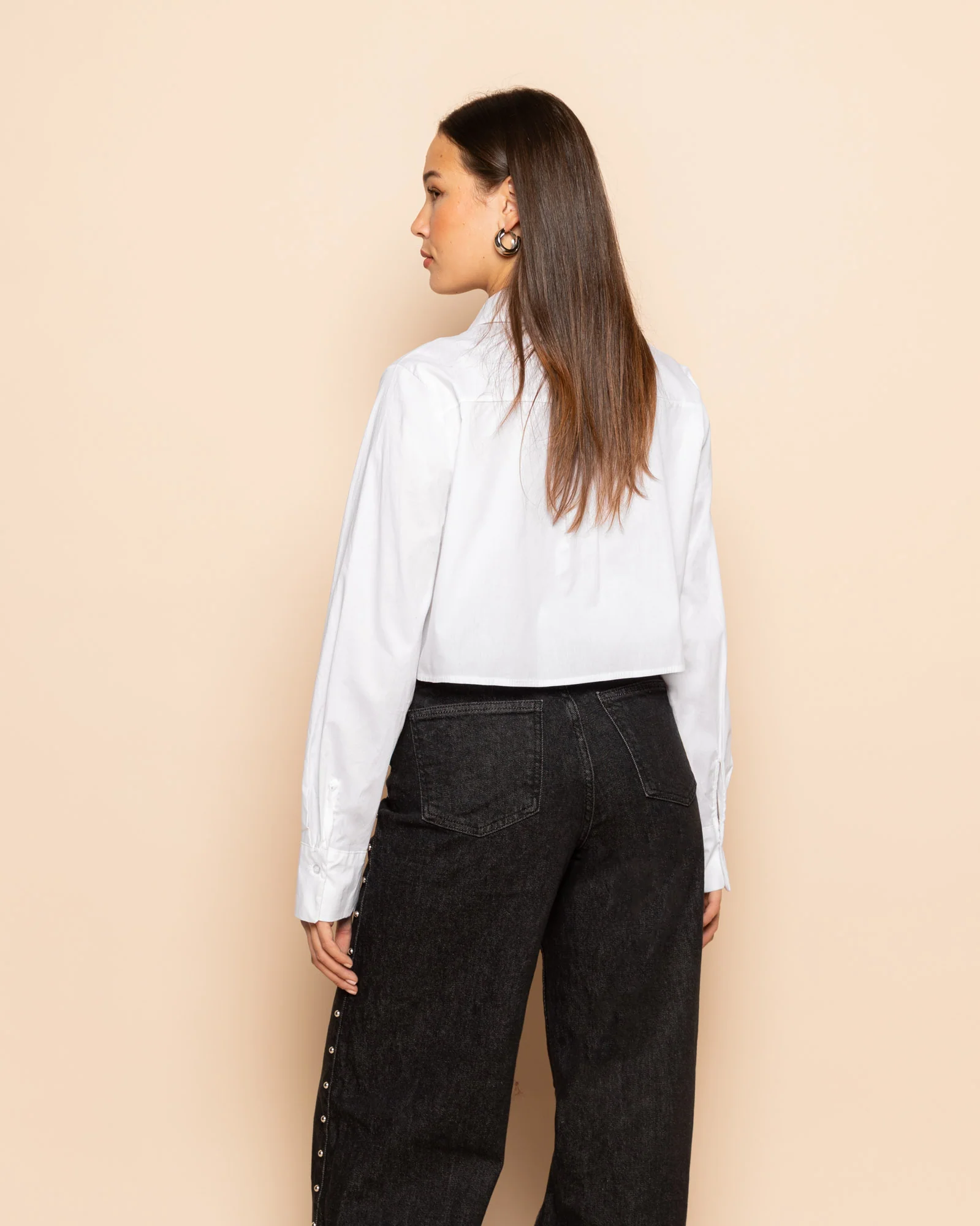 POPLIN CROPPED BLOUSE WIT - Image 4