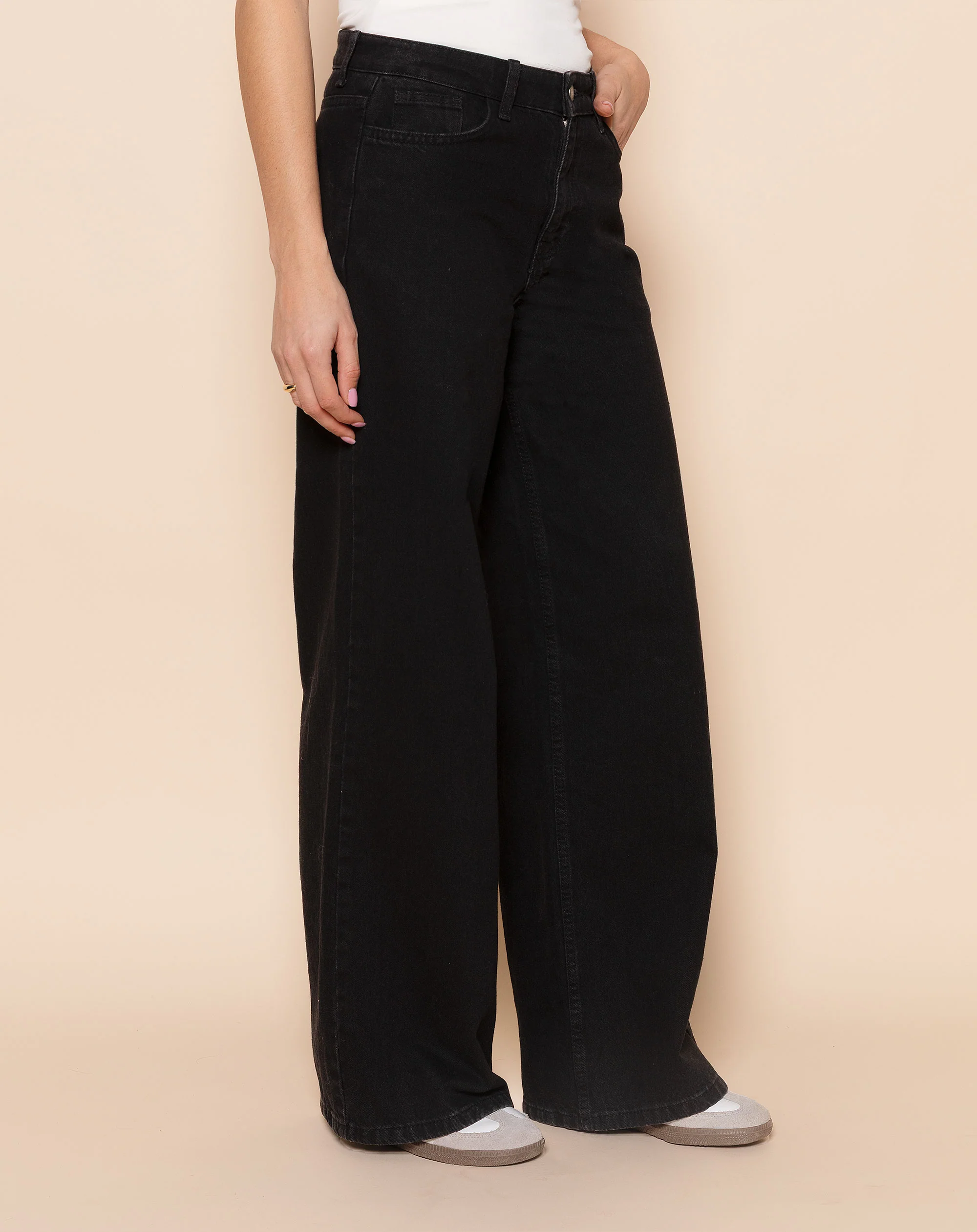 WIDE LEG JEANS ZWART - Image 3